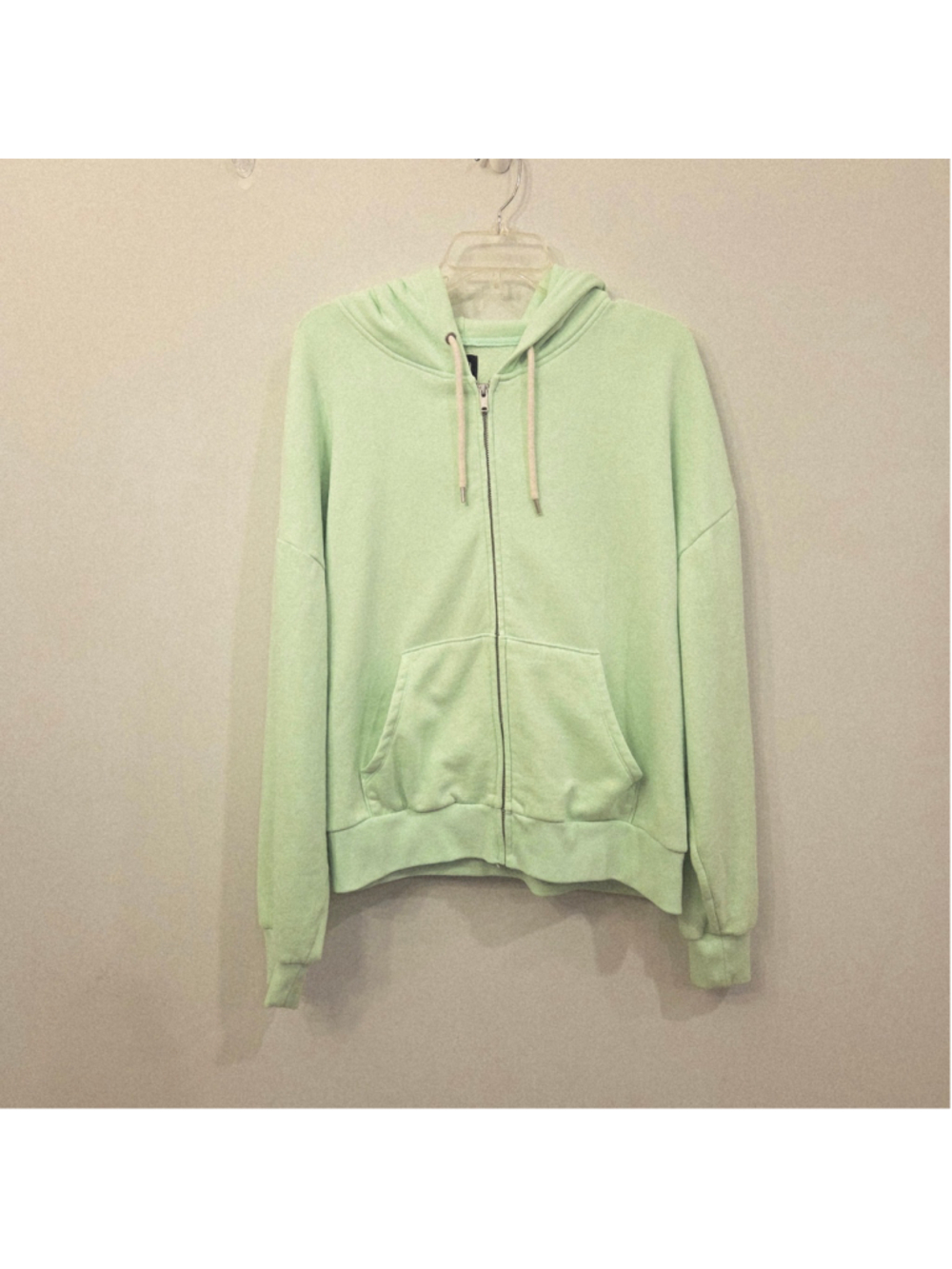 Women's Gap Zip-Up Hoodie Sweatshirt Neon Mint Green size XL